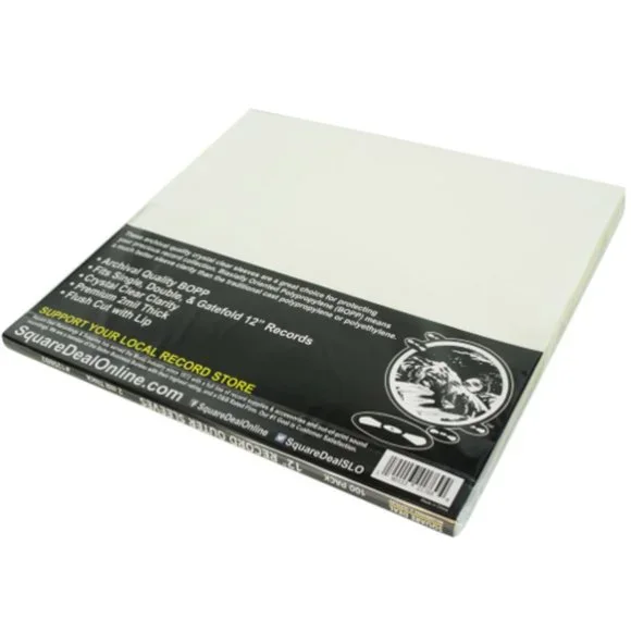 12" LP Vinyl Record Crystal Clear Plastic Outer Sleeves (100 Pack) - Picture 2 of 4